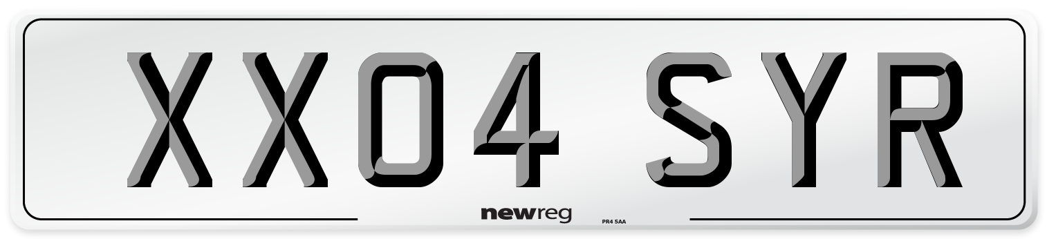 XX04 SYR Number Plate from New Reg